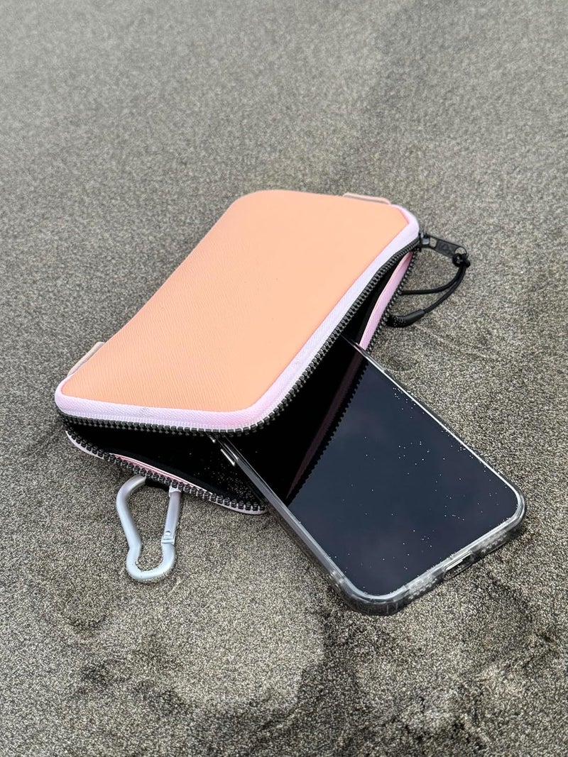 OneJoy Phone Sleeve Lightweight Cell Phone Pouch for Mobile Protection, Slim Fit and Durable, with Clip-on for Easy Carrying, enough for 6.1" to 6.9" Cellphone [ Peach ] - Image 5